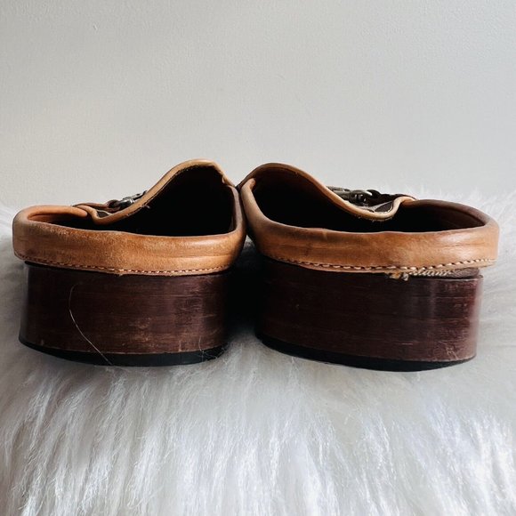 Vintage Coach Classic Monogram Jacquard Hard Sole Pennie Slip on Sandals ~Size 9 - Picture 4 of 7